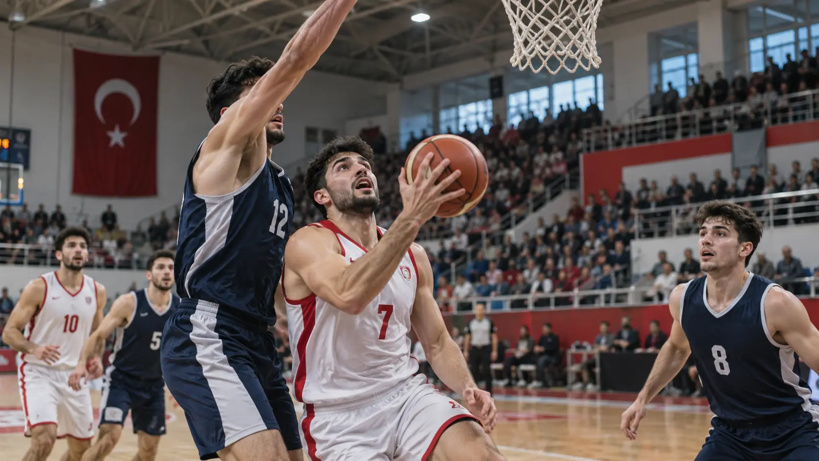 Trabzonspor Basketbol karşılaşmasını temsil eden basketbol maçı görseli