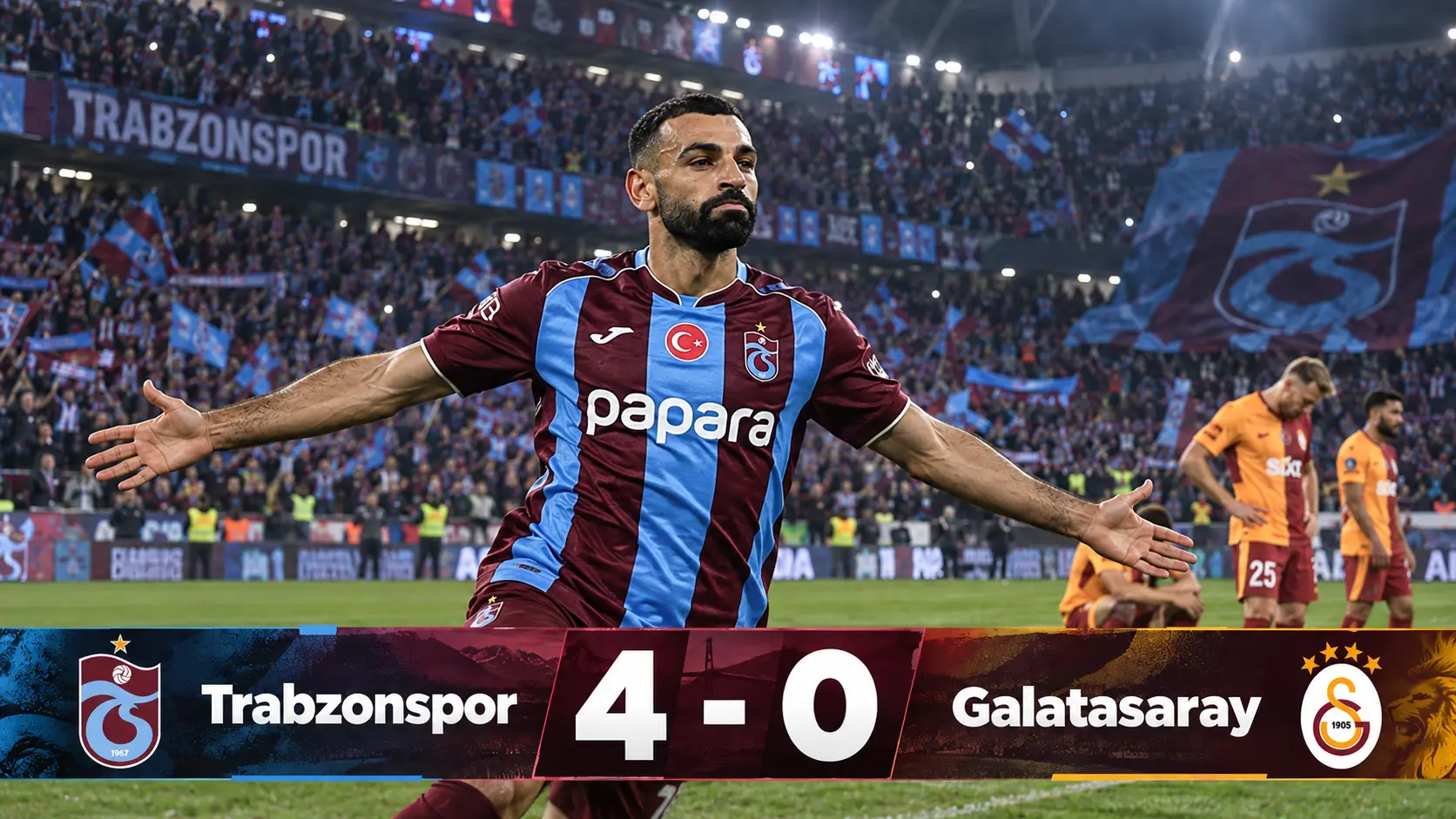 Galatasaray karşısında 3 gol ve 1 asistlik performans sergileyen Trabzonsporlu Mohamed Salah